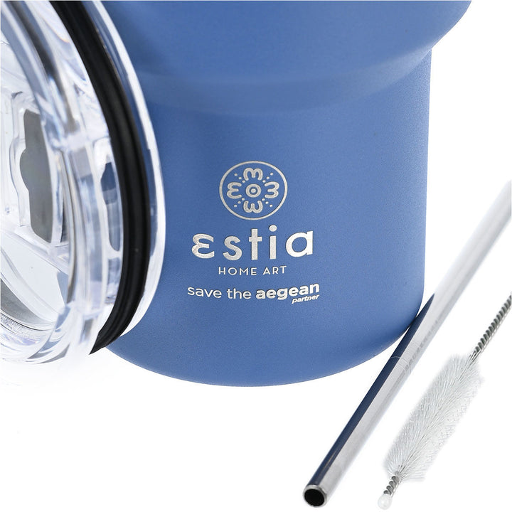Estia Ποτήρι Θερμός Save The Aegean 400ml Μπλε Denim Blue