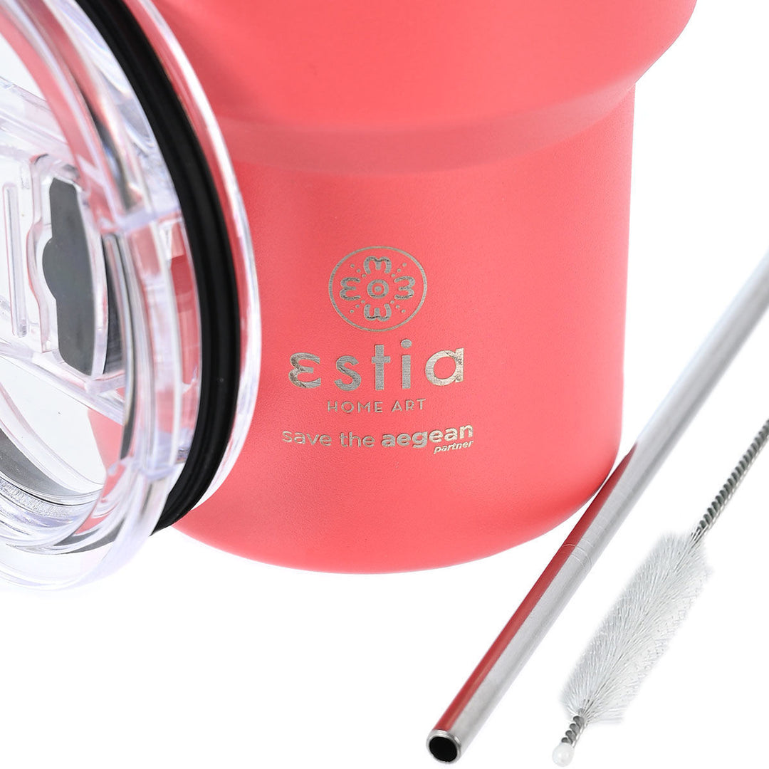 Estia Ποτήρι Θερμός Save The Aegean 400ml Κοραλί Coral