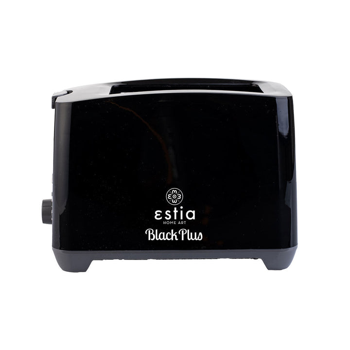 Μαύρη φρυγανιέρα Estia Black Plus δύο θέσεων με γυαλιστερό φινίρισμα σε λευκό φόντο.