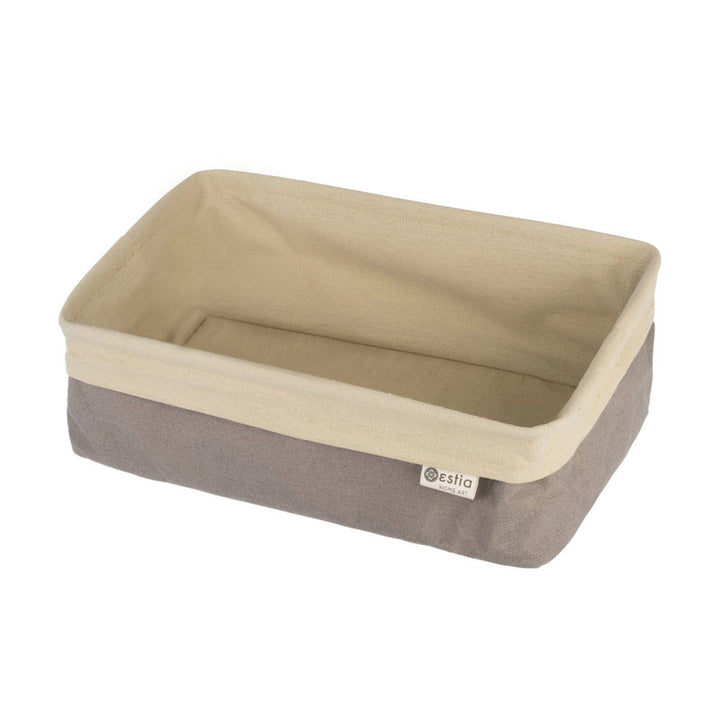 Καλάθι Αποθήκευσης & Οργάνωσης Υφασμάτινο Με Επένδυση Σκούρο Μπεζ 30x20x10cm Driftwood Estia