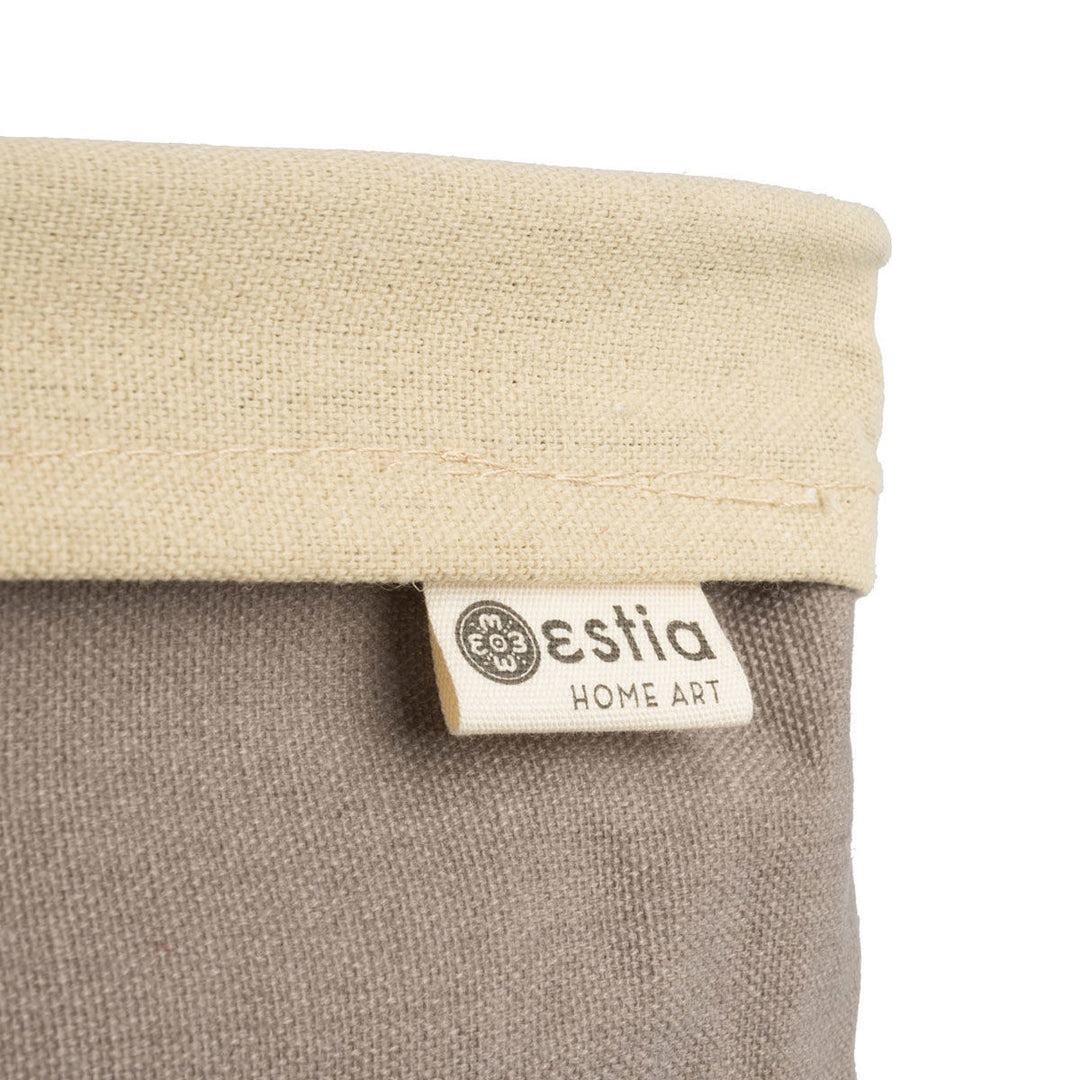 Καλάθι Αποθήκευσης & Οργάνωσης Υφασμάτινο Με Επένδυση Σκούρο Μπεζ 30x20x10cm Driftwood Estia