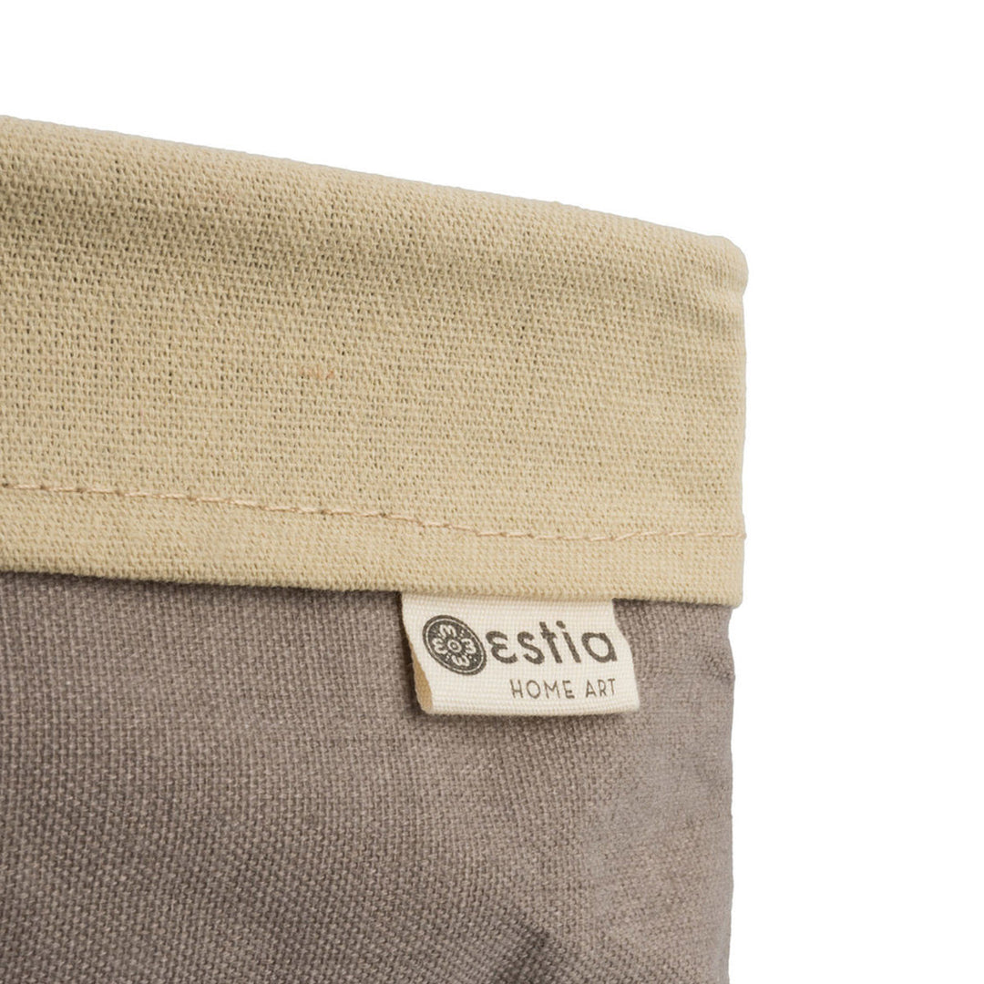 Καλάθι Αποθήκευσης & Οργάνωσης Υφασμάτινο Με Επένδυση Σκούρο Μπεζ 25x15x10cm Driftwood Estia