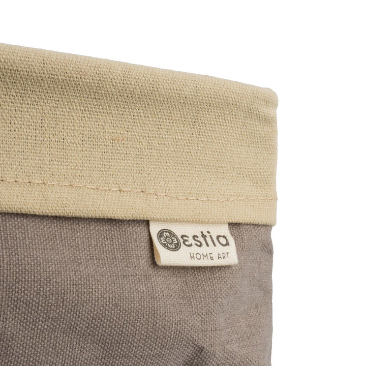 Καλάθι Αποθήκευσης & Οργάνωσης Υφασμάτινο Με Επένδυση Σκούρο Μπεζ 25x15x10cm Driftwood Estia