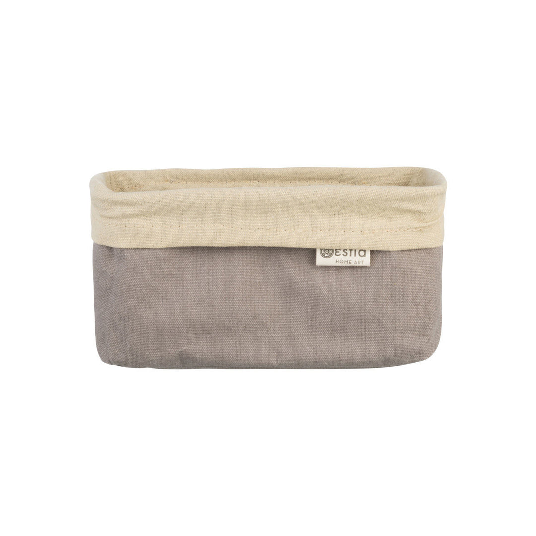 Καλάθι Αποθήκευσης & Οργάνωσης Υφασμάτινο Με Επένδυση Σκούρο Μπεζ 20x10x10cm Driftwood Estia