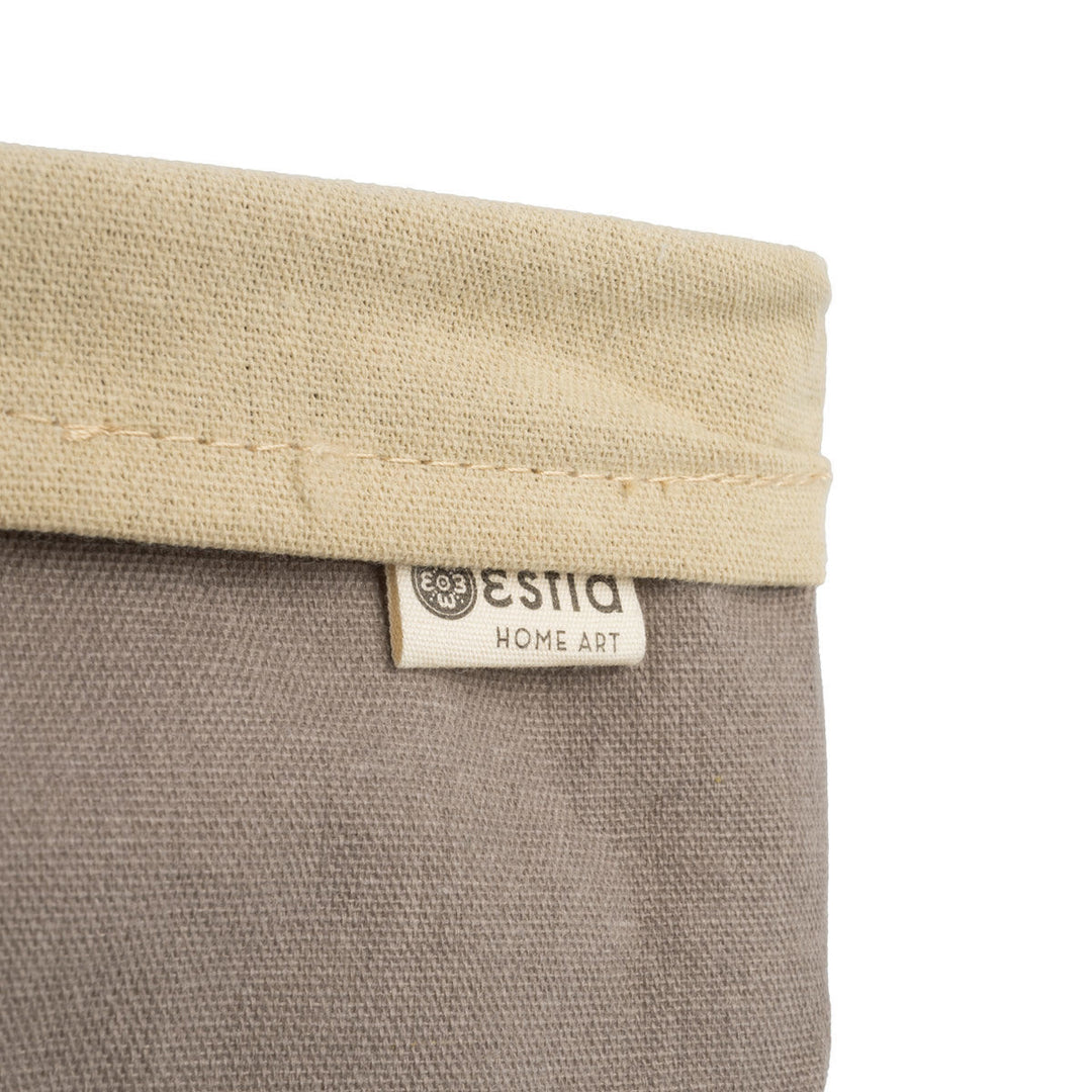 Καλάθι Αποθήκευσης & Οργάνωσης Υφασμάτινο Με Επένδυση Σκούρο Μπεζ 20x10x10cm Driftwood Estia