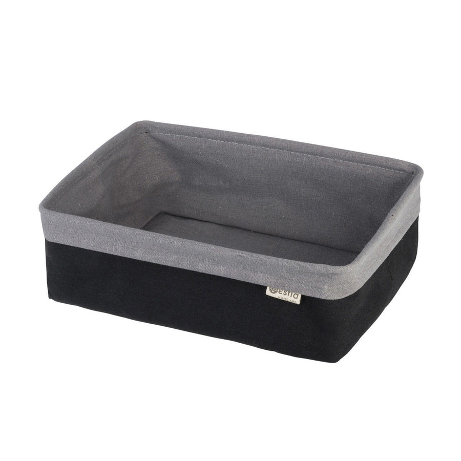 Καλάθι Αποθήκευσης & Οργάνωσης Υφασμάτινο Με Επένδυση Μαύρο 30x20x10cm Magnet Estia