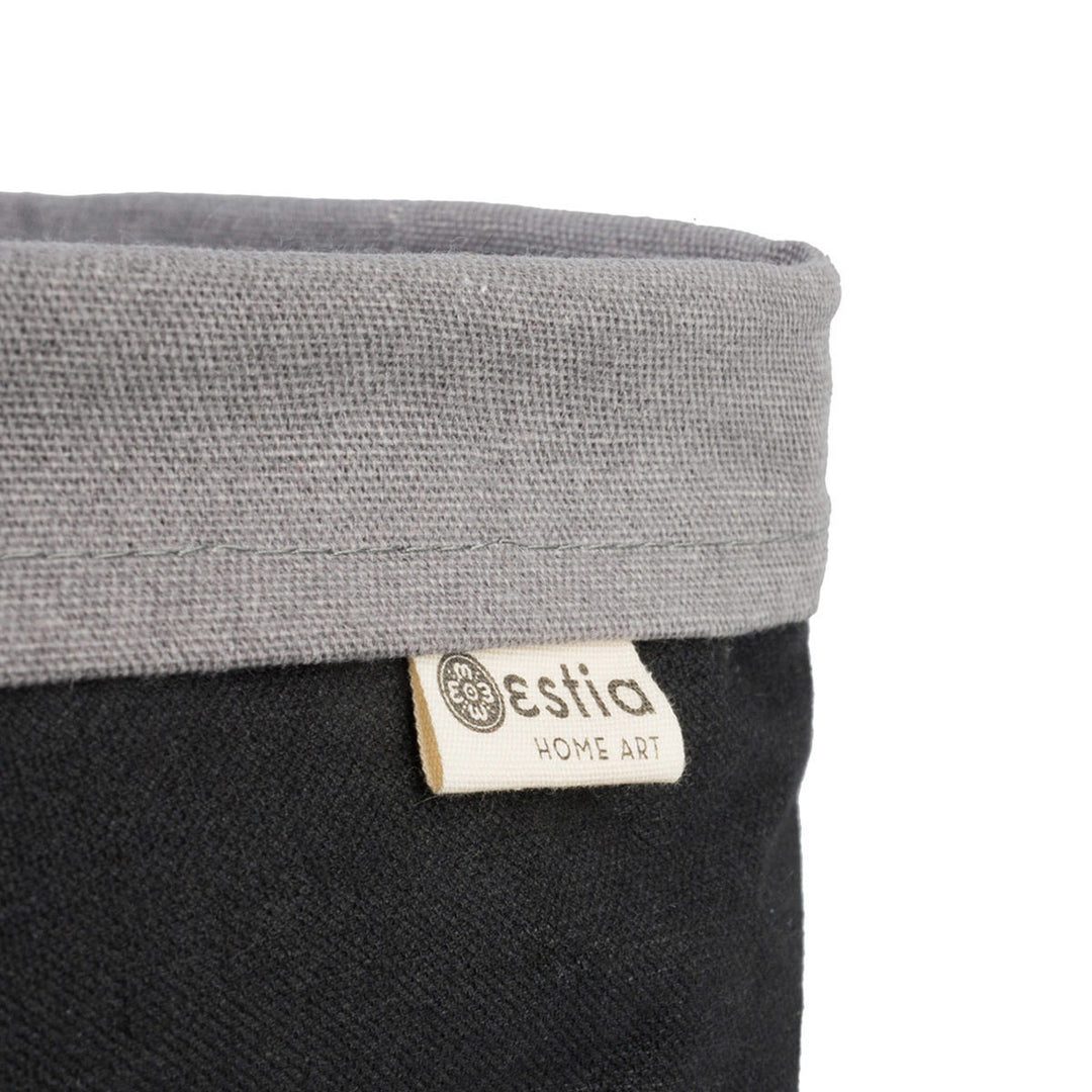 Καλάθι Αποθήκευσης & Οργάνωσης Υφασμάτινο Με Επένδυση Μαύρο 25x15x10cm Magnet Estia