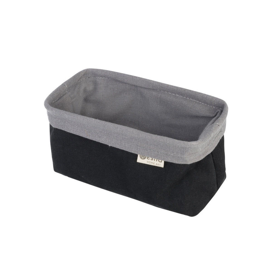 Καλάθι Αποθήκευσης & Οργάνωσης Υφασμάτινο Με Επένδυση Μαύρο 20x10x10cm Magnet Estia