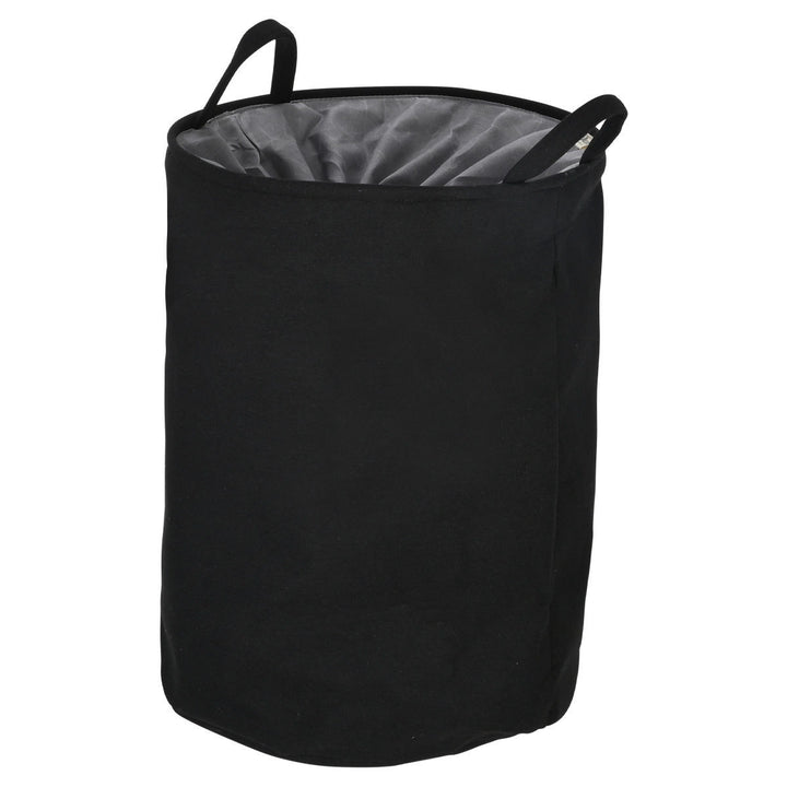 Καλάθι Απλύτων Υφασμάτινο Μαύρο Με Χερούλια 36x36x50cm Fjord Magnet Estia