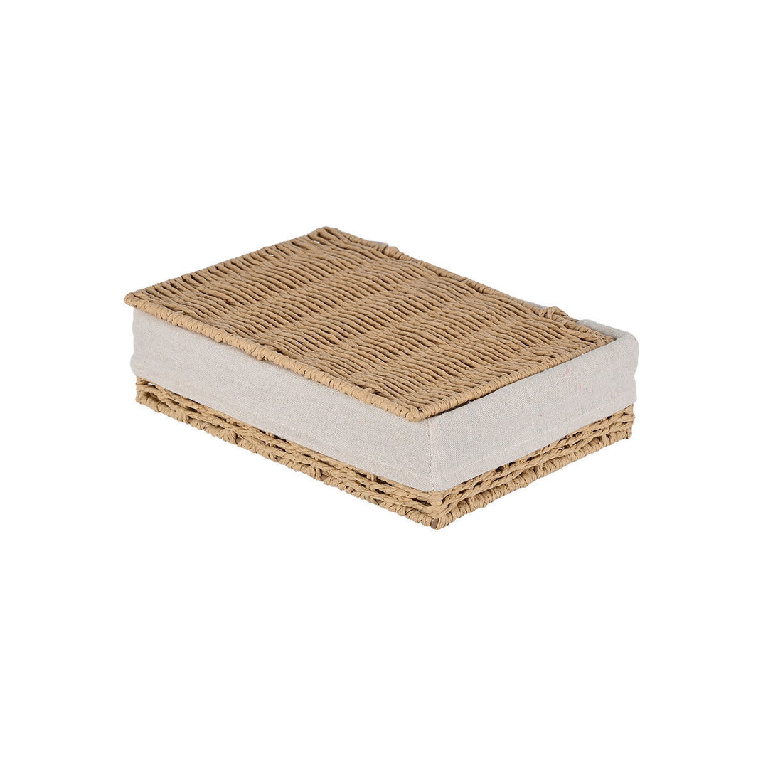 Καλάθι Αποθήκευσης & Οργάνωσης Με Επένδυση & Καπάκι 28x20x10cm Botanica Estia