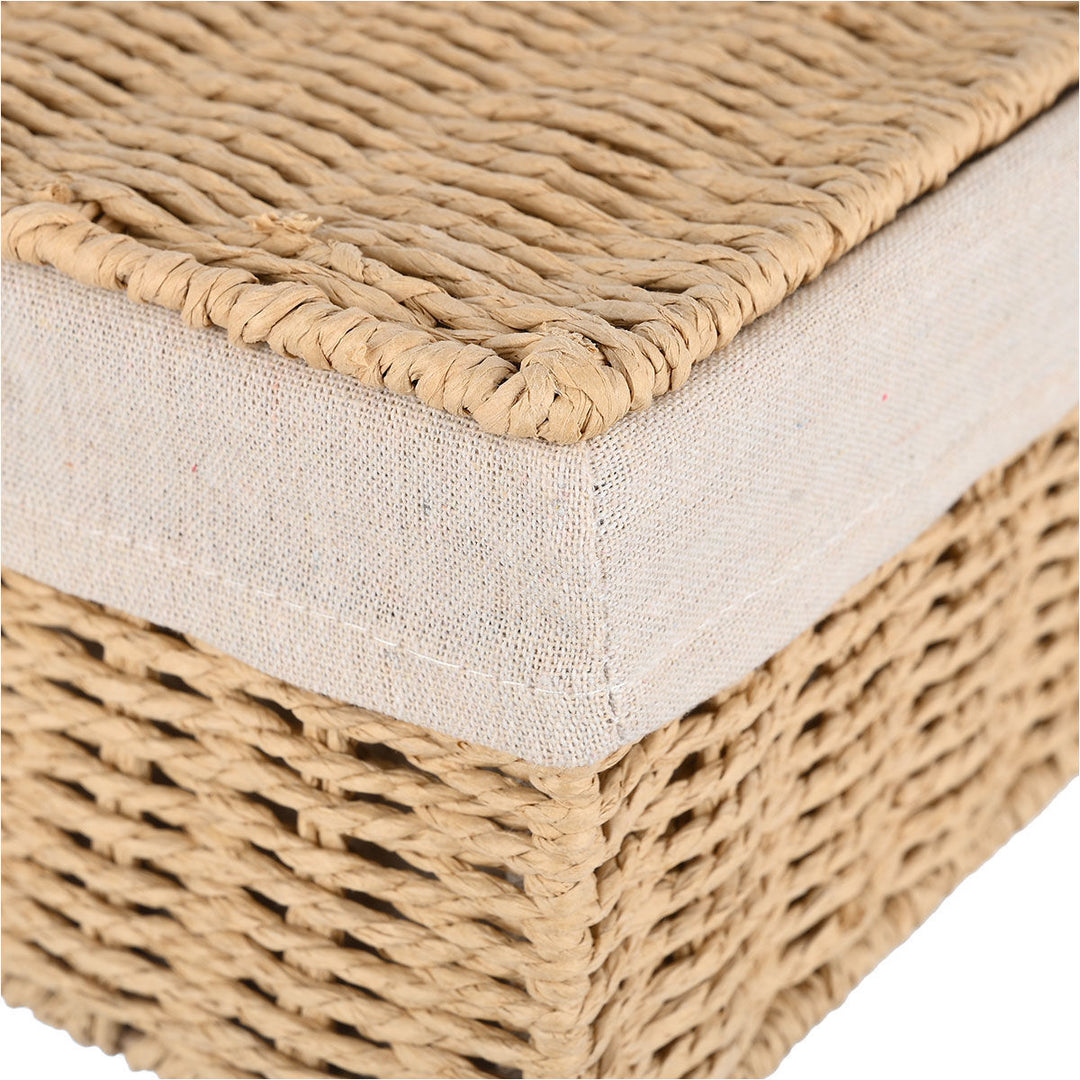 Καλάθι Αποθήκευσης & Οργάνωσης Με Επένδυση & Καπάκι 28x20x10cm Botanica Estia