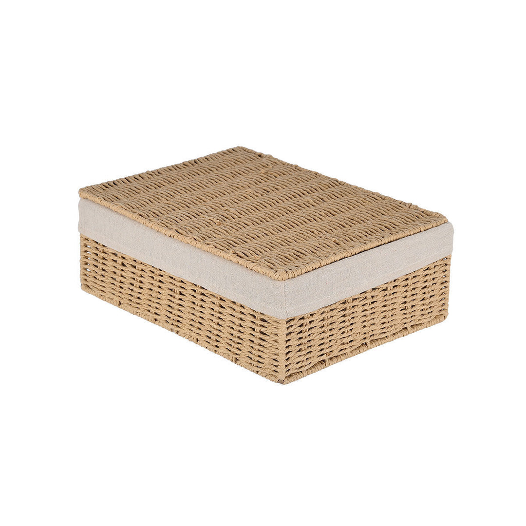 Καλάθι Αποθήκευσης & Οργάνωσης Με Επένδυση & Καπάκι 32x24x12cm Botanica Estia