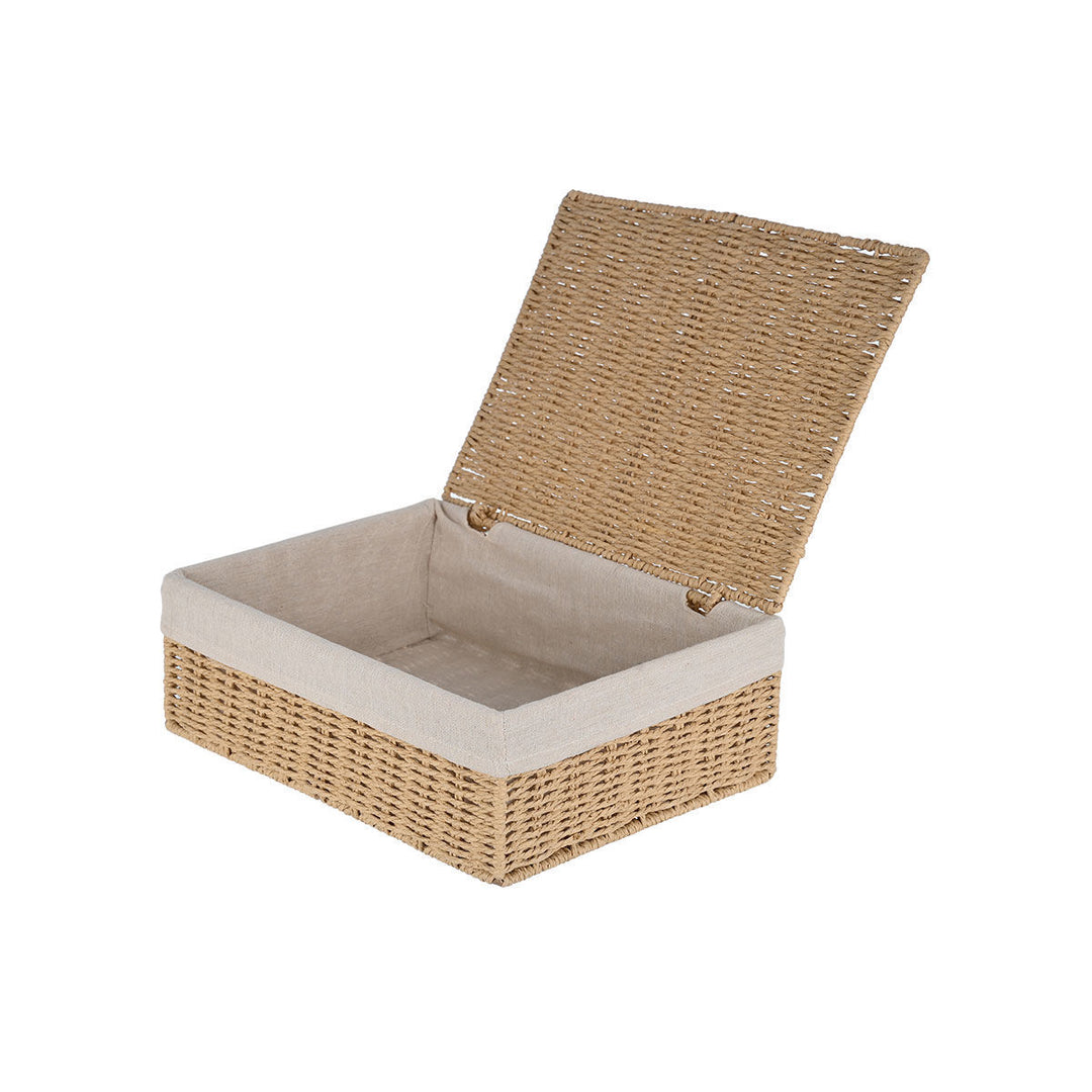 Καλάθι Αποθήκευσης & Οργάνωσης Με Επένδυση & Καπάκι 32x24x12cm Botanica Estia