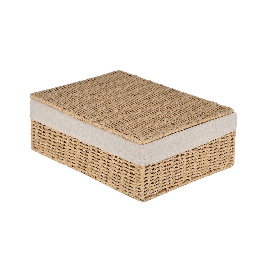 Καλάθι Αποθήκευσης & Οργάνωσης Με Επένδυση & Καπάκι 36x27x13cm Botanica Estia