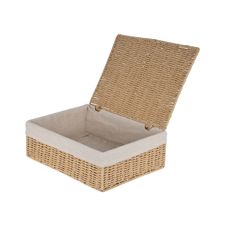 Καλάθι Αποθήκευσης & Οργάνωσης Με Επένδυση & Καπάκι 36x27x13cm Botanica Estia