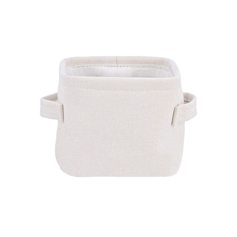 Καλάθι Αποθήκευσης & Οργάνωσης Υφασμάτινο Με Χερούλια Εκρού 13.5x12.5x10.5cm Ivory Estia