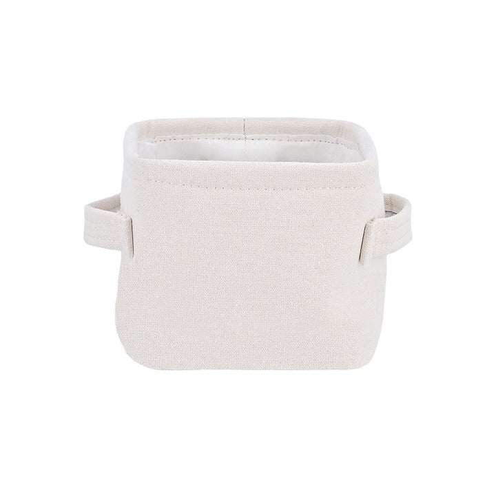Καλάθι Αποθήκευσης & Οργάνωσης Υφασμάτινο Με Χερούλια Εκρού 13.5x12.5x10.5cm Ivory Estia