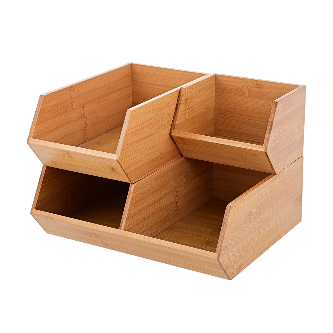 Κουτί Αποθήκευσης Και Οργάνωσης Ξύλινο 35x31 Bamboo Essentials Estia
