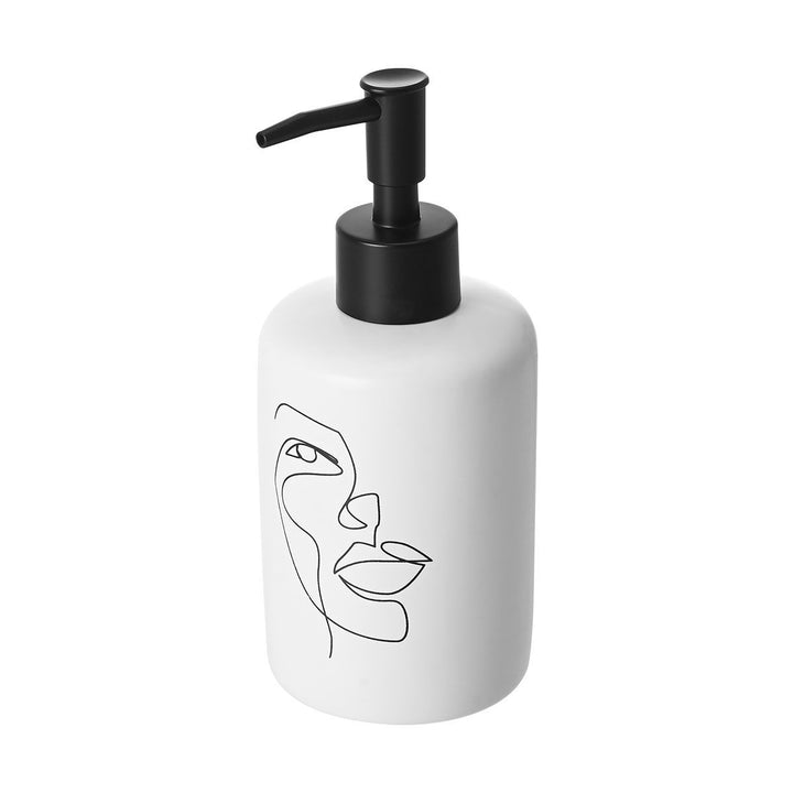 Estia Δοχείο Κρεμοσάπουνου Κεραμικό Λευκό 320ml Line Art