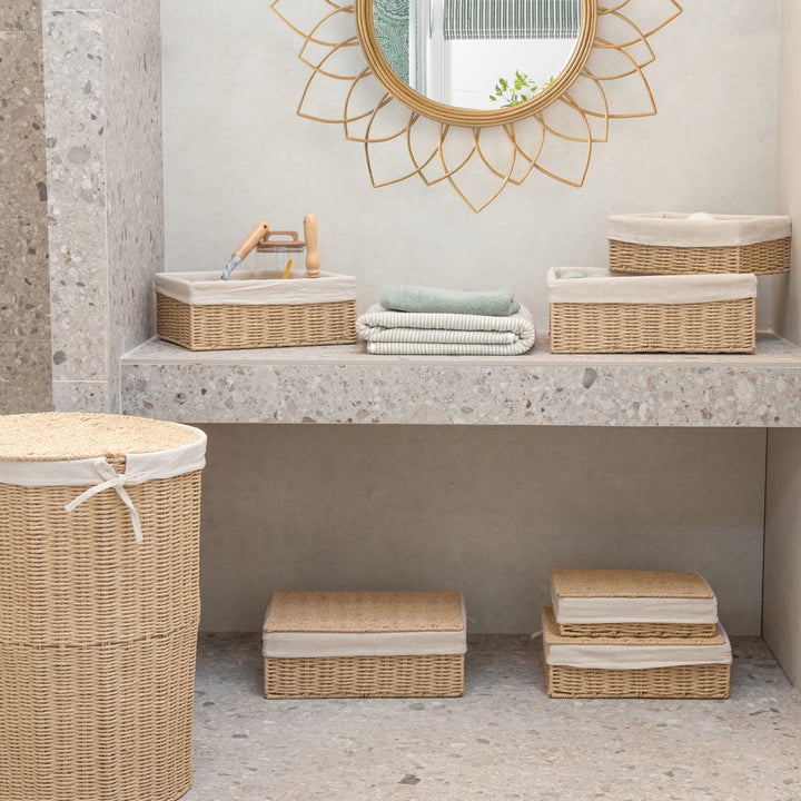 Καλάθι Αποθήκευσης & Οργάνωσης Με Επένδυση & Καπάκι 32x24x12cm Botanica Estia