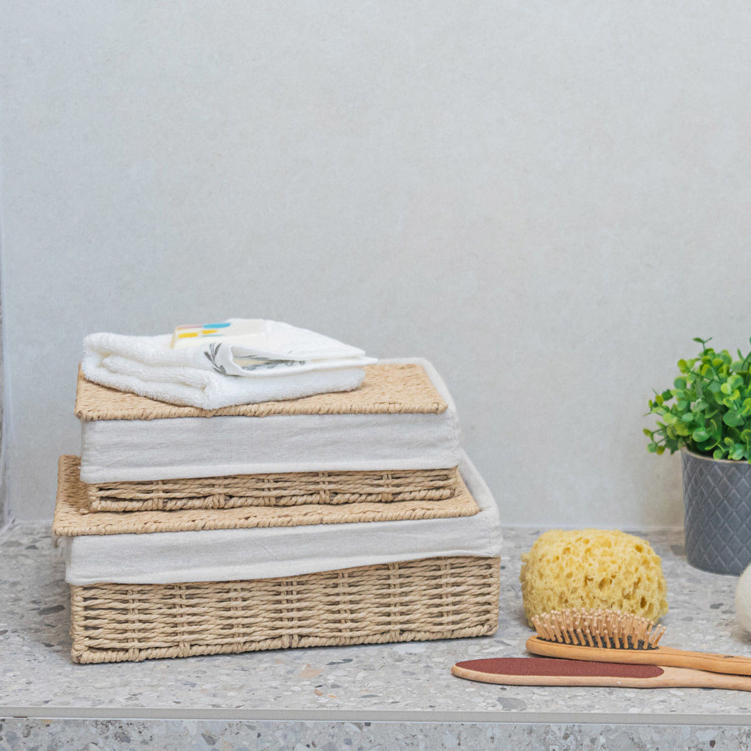 Καλάθι Αποθήκευσης & Οργάνωσης Με Επένδυση & Καπάκι 36x27x13cm Botanica Estia