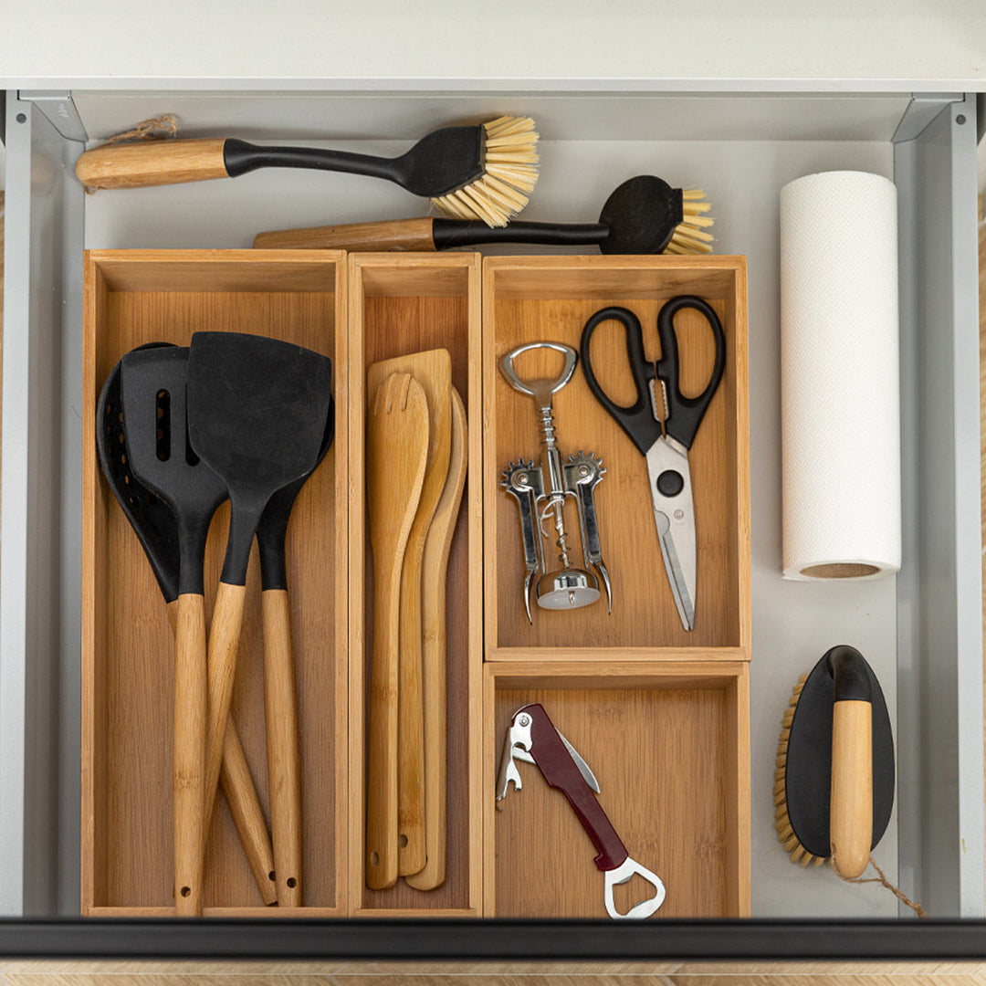 Κουτί Οργάνωσης Συρταριού Ξύλινο 8x38 Bamboo Essentials Estia