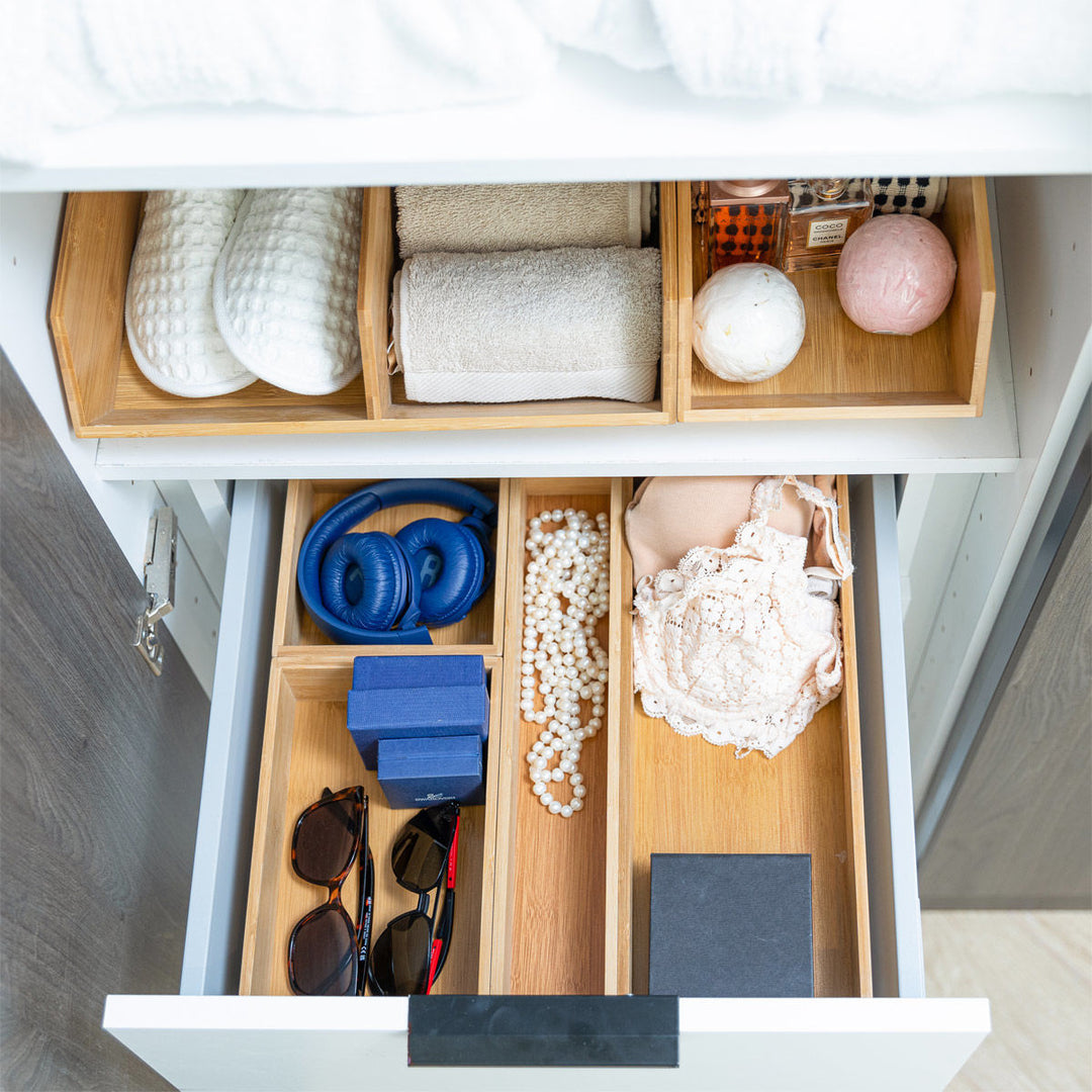 Κουτί Οργάνωσης Συρταριού Ξύλινο 8x38 Bamboo Essentials Estia