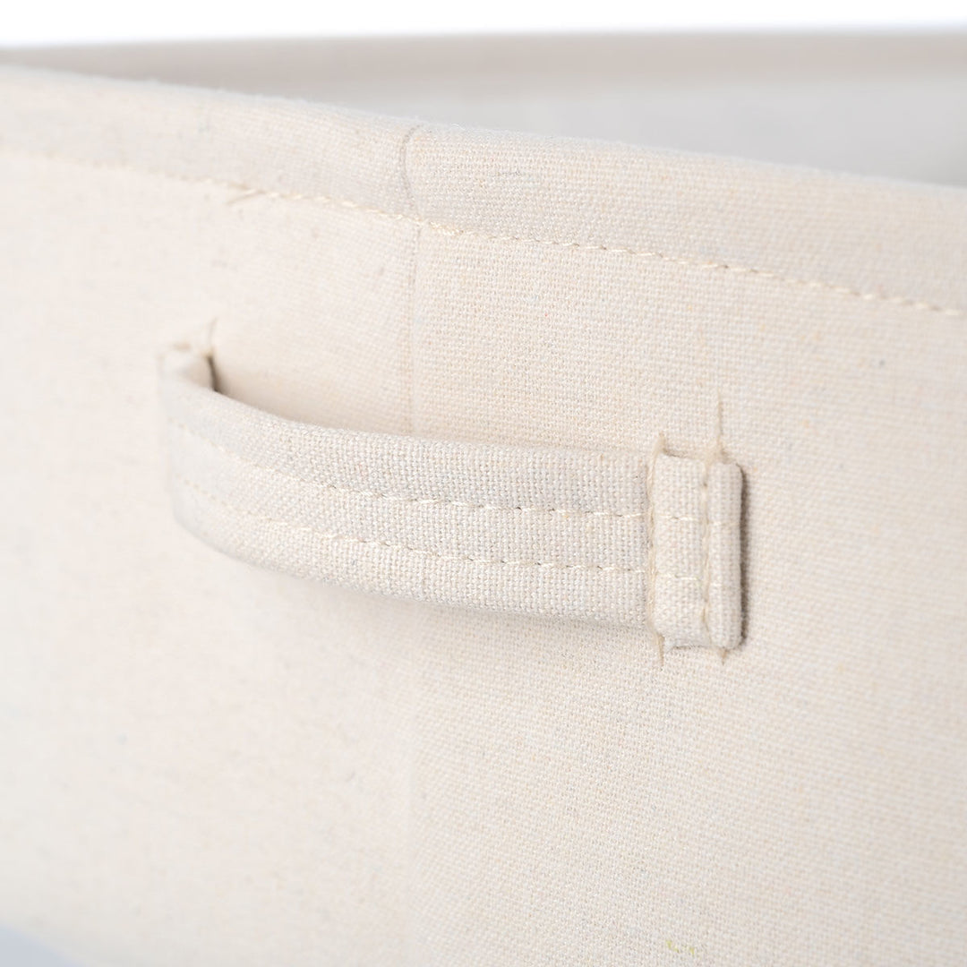 Καλάθι Αποθήκευσης & Οργάνωσης Υφασμάτινο Με Χερούλια Εκρού 13.5x12.5x10.5cm Ivory Estia