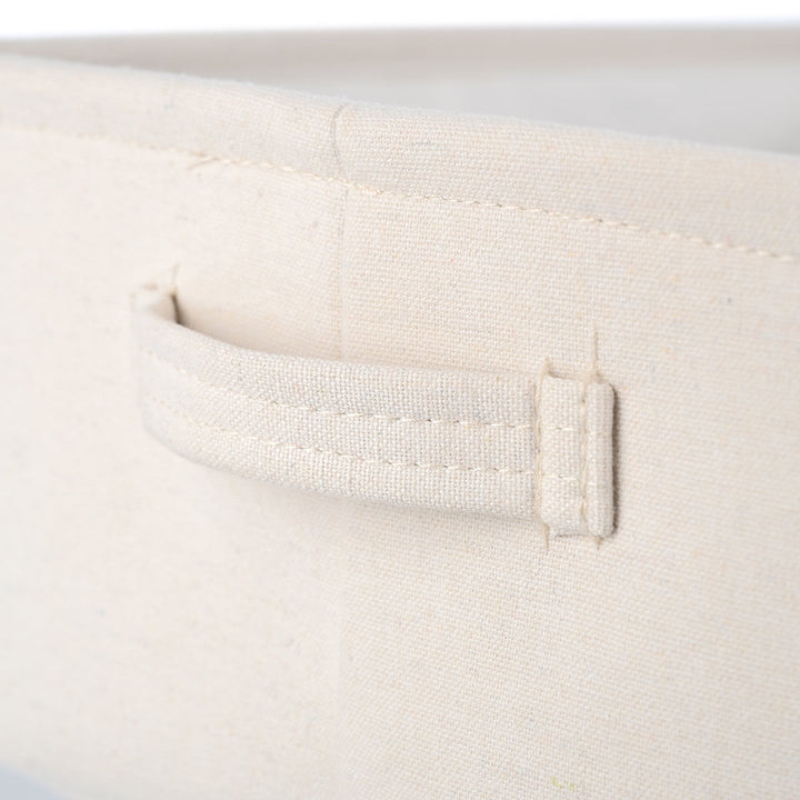 Καλάθι Αποθήκευσης & Οργάνωσης Υφασμάτινο Με Χερούλια Εκρού 13.5x12.5x10.5cm Ivory Estia