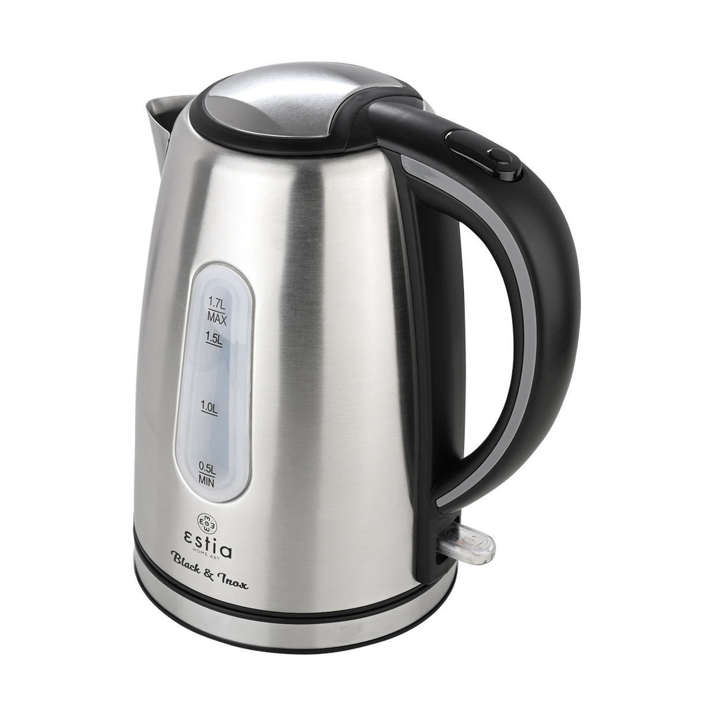 Βραστήρας 1.7lt Black & Inox Ανοξείδωτος 2200W Estia