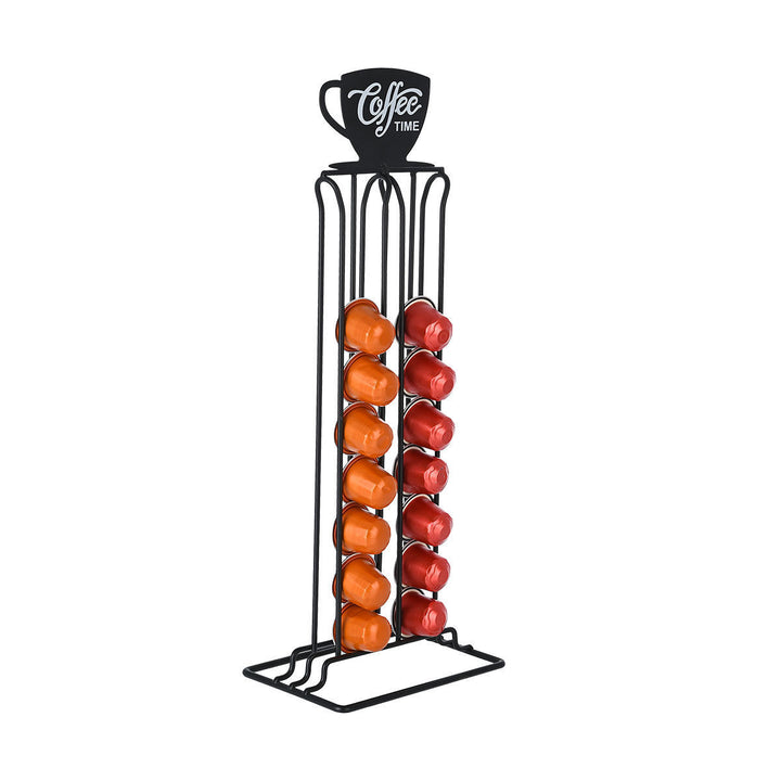 Βάση Για Κάψουλες Espresso Μεταλλική Μαύρη 36 Θέσεων Estia