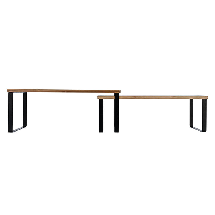 Ραφιέρα Οργάνωσης Πάγκου Ξύλινη Σετ 2τμχ Bamboo Essentials Estia