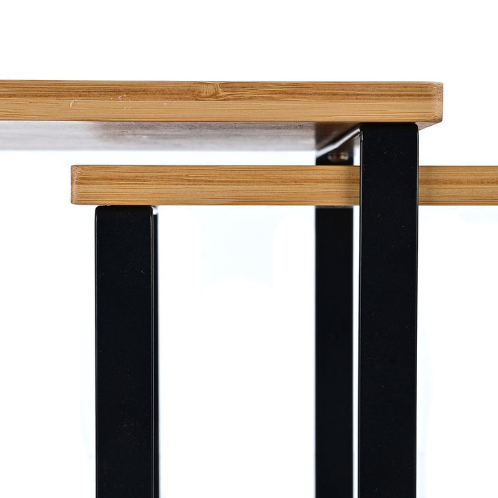 Ραφιέρα Οργάνωσης Πάγκου Ξύλινη Σετ 2τμχ Bamboo Essentials Estia