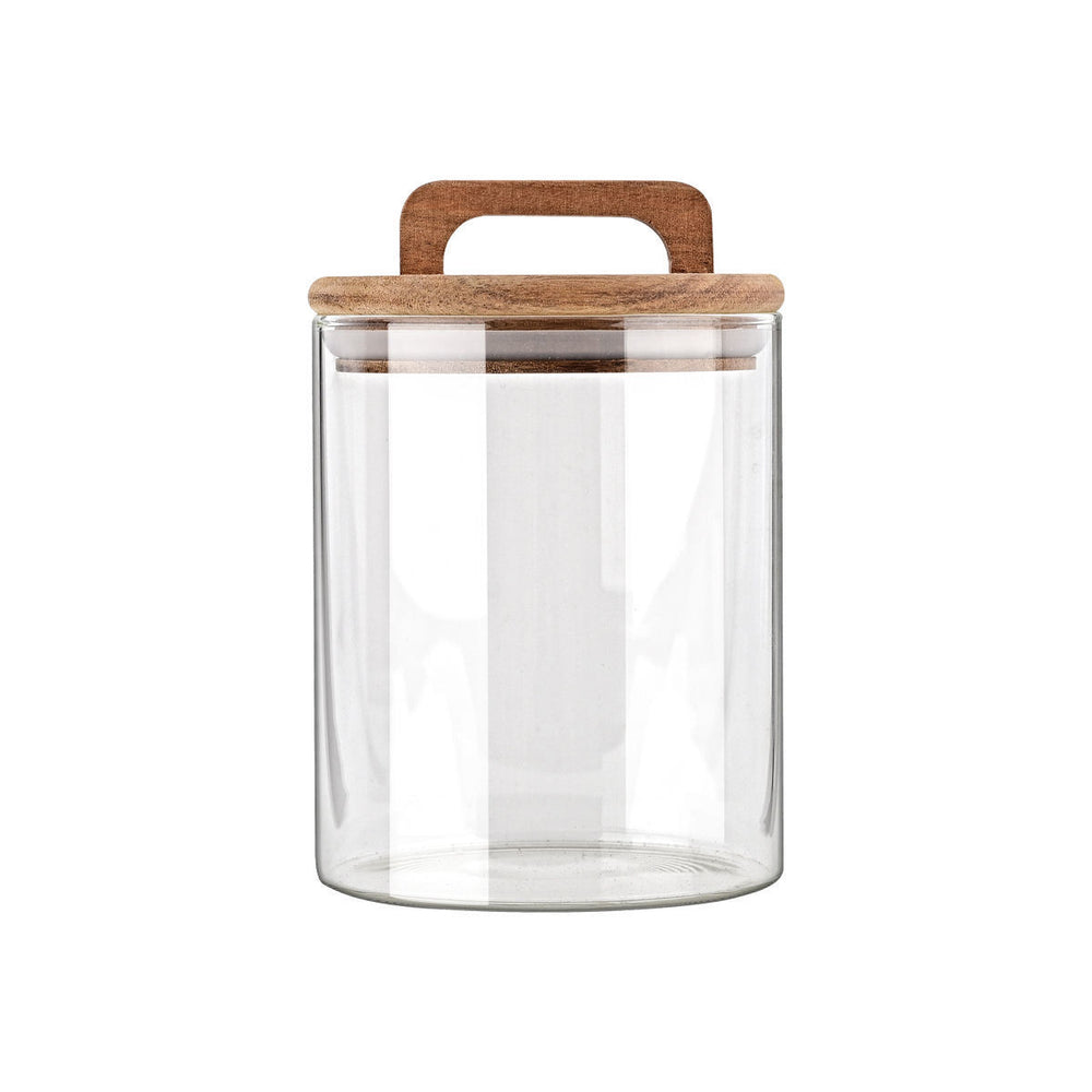 Δοχείο Αποθήκευσης Γυάλινο 650ml Με Ξύλινο Καπάκι Allure Estia