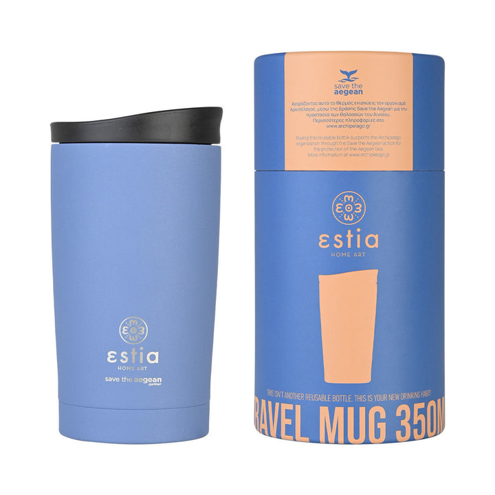 Estia Ποτήρι Θερμός Save The Aegean 350ml Μπλε Denim Blue Travel Mug