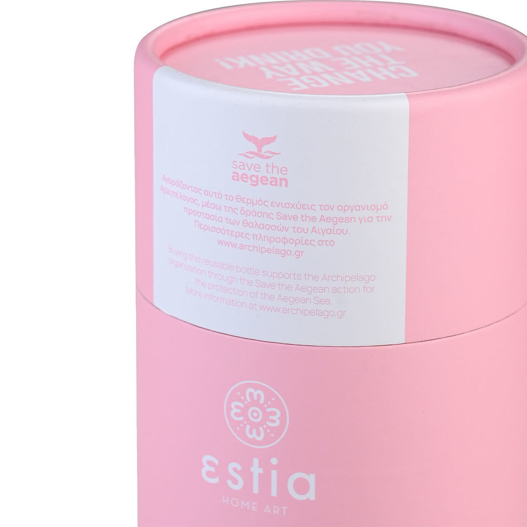 Estia Ποτήρι Θερμός  Save The Aegean 500ml Ροζ Pink Travel Mug