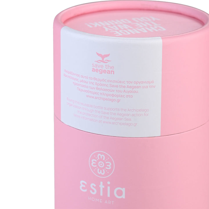 Estia Ποτήρι Θερμός  Save The Aegean 500ml Ροζ Pink Travel Mug