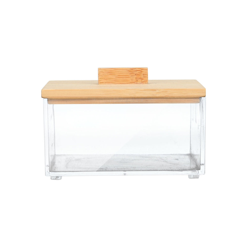 Κουτί Αποθήκευσης Και Οργάνωσης Bamboo Essentials Τετράγωνο 9X9X6cm Με Καπάκι Estia