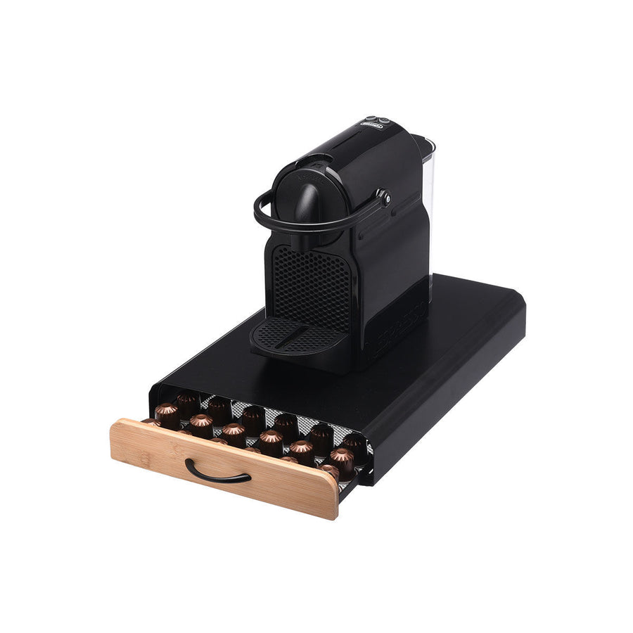 Θήκη Για Κάψουλες Espresso Συρταρωτή Μεταλλική Μαύρη 60 Θέσεων Bamboo Essentials Estia