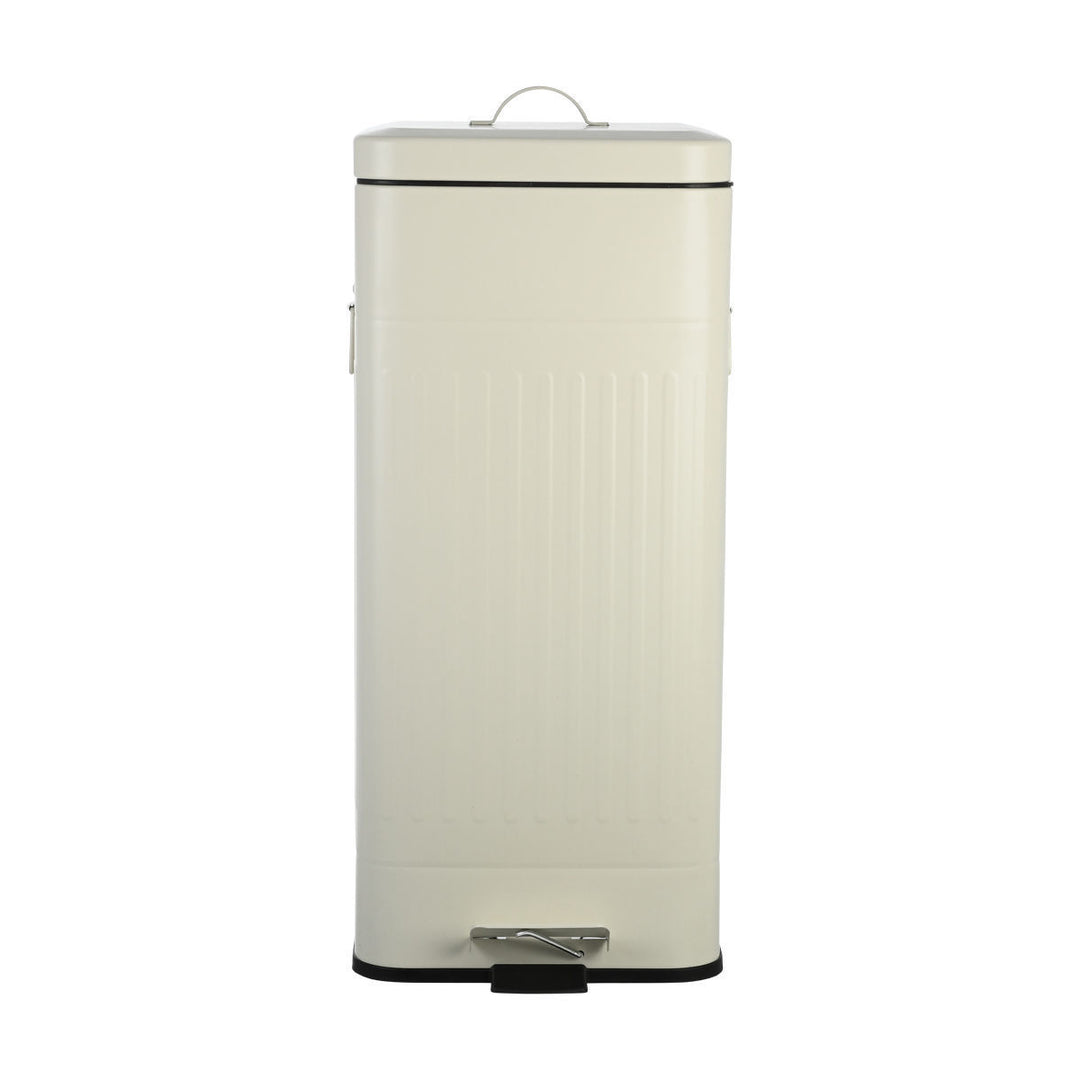 Κάδος Απορριμάτων Κουζίνας Ατσάλινος Εκρού Με Λαβή 30lt Estia