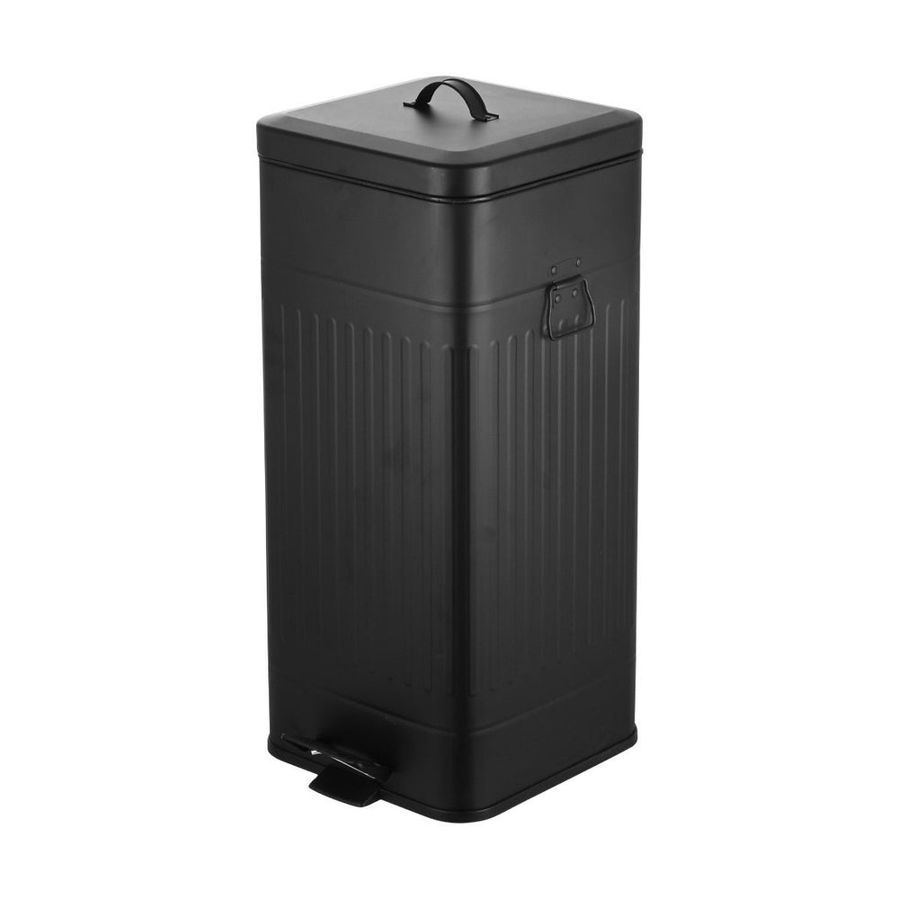 Κάδος Απορριμάτων Κουζίνας Ατσάλινος Μαύρος Με Λαβή 30lt Estia