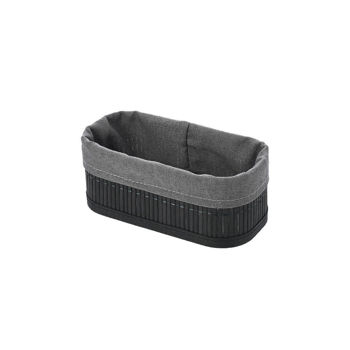 Καλάθι Αποθήκευσης & Οργάνωσης Με Επένδυση Μαύρο 19.5x10cm Bamboo Essentials Estia