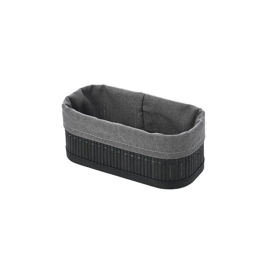 Καλάθι Αποθήκευσης & Οργάνωσης Με Επένδυση Μαύρο 19.5x10cm Bamboo Essentials Estia