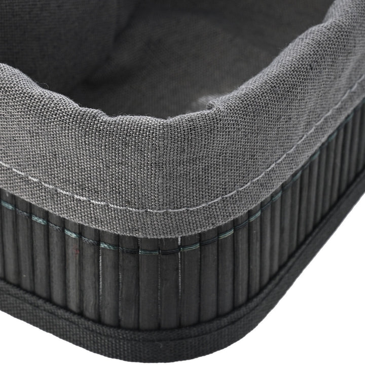 Καλάθι Αποθήκευσης & Οργάνωσης Με Επένδυση Μαύρο 19.5x10cm Bamboo Essentials Estia