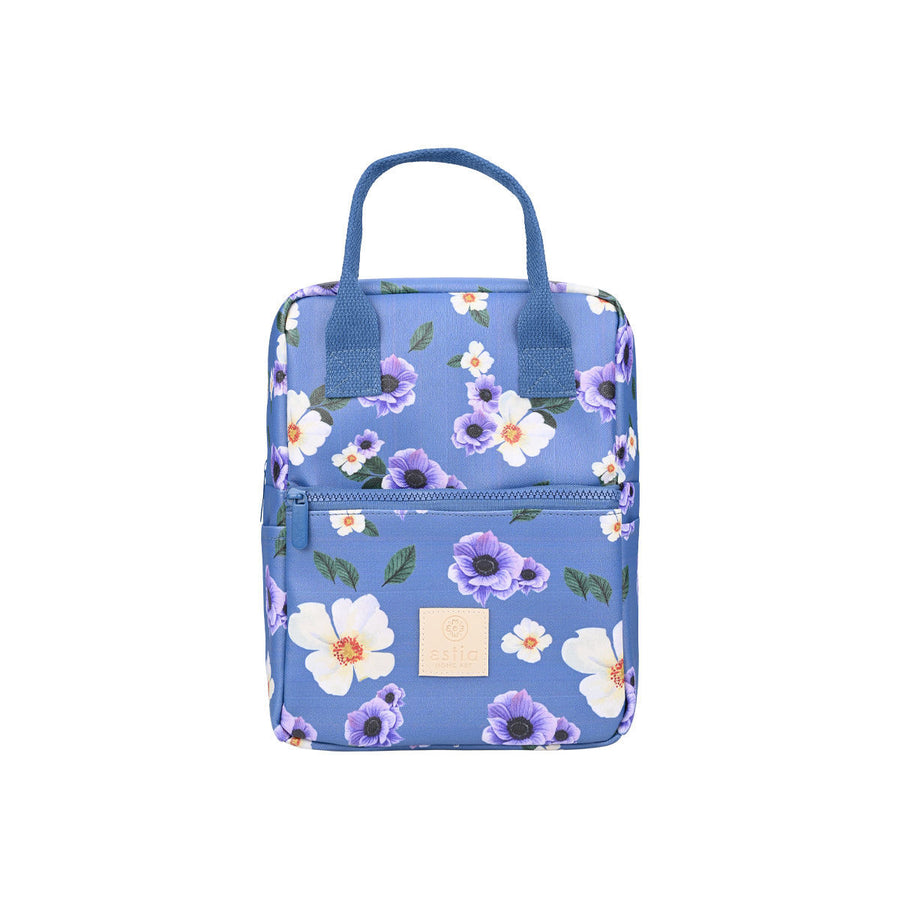 Τσάντα Φαγητού Ισοθερμική 7lt Estia Save The Aegean Μωβ Φλοράλ Garden Blue