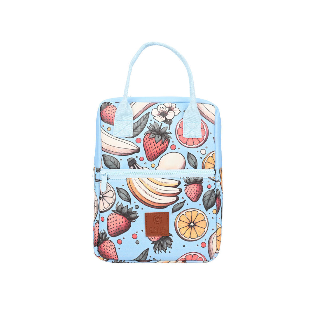 Τσάντα Φαγητού Ισοθερμική 7lt Estia Save The Aegean Γαλάζια Με Φρούτα Subdued Harvest