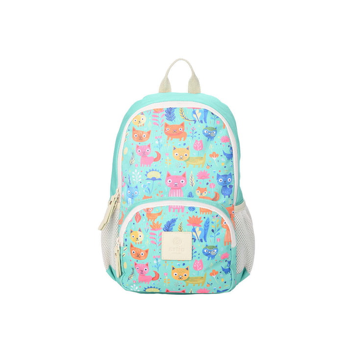 Τσάντα Παιδική 10lt Estia Τιρκουάζ Με Γάτες Feline Foliage