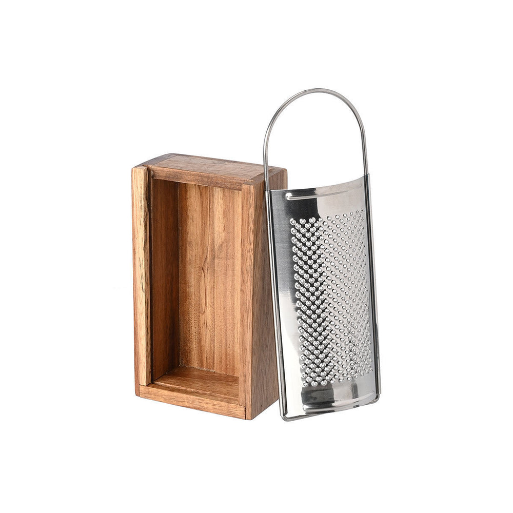 Τρίφτης Ανοξείδωτος Με Ξύλινο Δοχείο Allure Estia