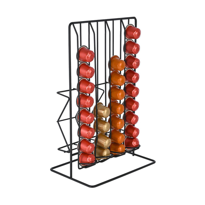 Βάση Για Κάψουλες Και Συσκευασίες Espresso Διπλής Όψεως Μεταλλική Μαύρη Estia