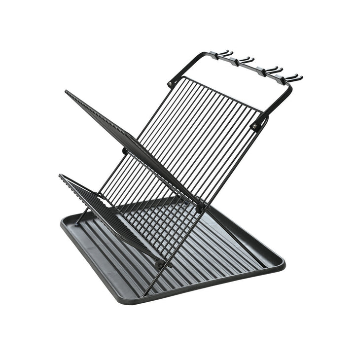 Πιατοθήκη Μεταλλική Αναδιπλούμενη Με 2 Επίπεδα Μαύρη Estia 42,5X32X27.5cm